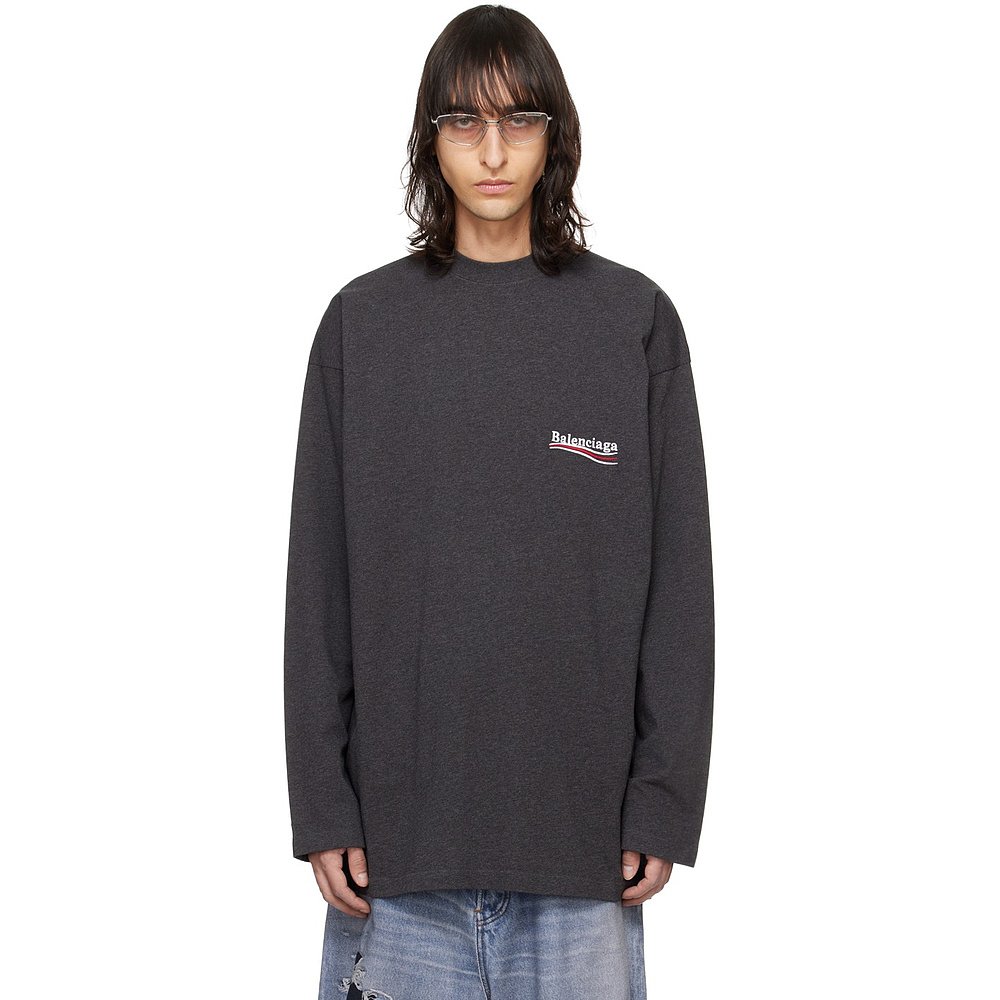 潮奢 Balenciaga 巴黎世家 男士 圆领落肩T恤 681046TKVJ1