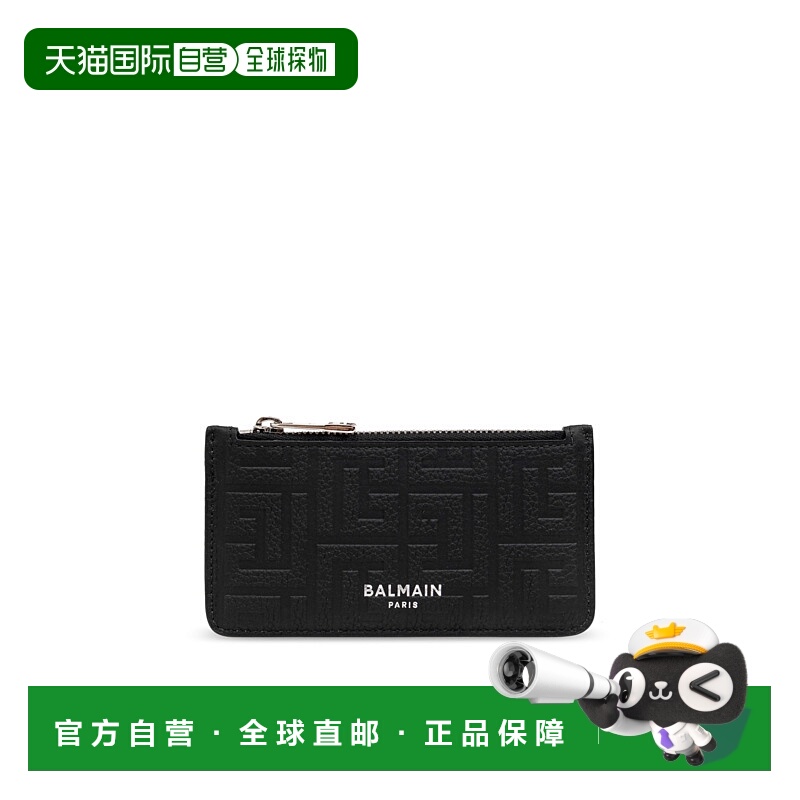 香港直邮BALMAIN 男士钱包 DM1MD060LPSE0PA CO 黑色 Purse logo