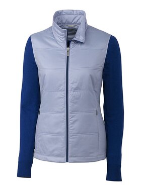 【美国奥莱】直发 Cutter & Buck 女式 Cora 绗缝毛衣夹克 - 蓝色