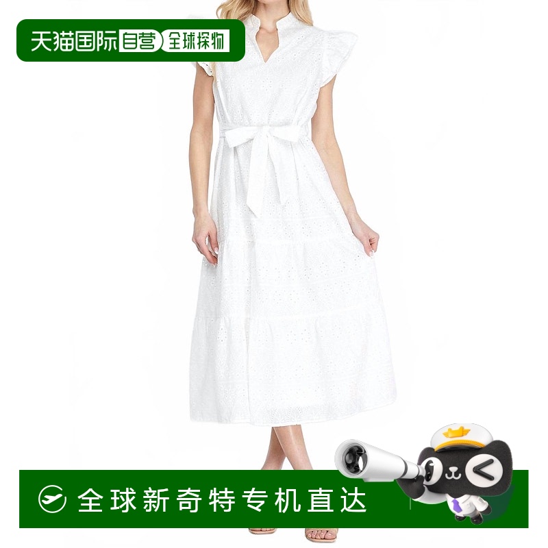 自营 she + sky白色小蕾丝迷笛连衣裙 美国奥莱直发