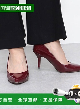 【日本直邮】Menuemenue美腿迷人尖头8cm高跟鞋（深红色/珐琅款