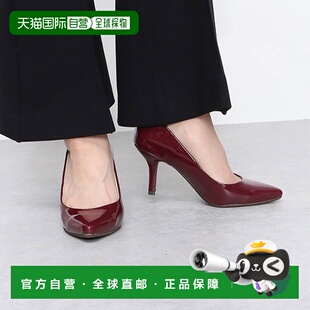 【日本直邮】Menuemenue美腿迷人尖头8cm高跟鞋（深红色/珐琅款