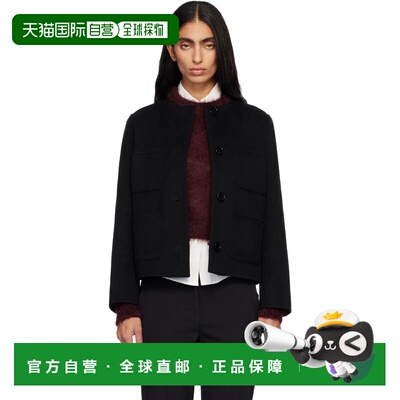 1h可退 香港直邮潮奢 MaxMara 麦斯玛拉 女士 黑色 Regina 夹克 2