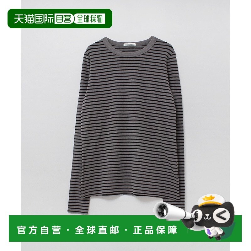 1h可退 日本直邮RNA-N 女士麻糖果感微宽松细条纹舒适长袖T恤 IM2