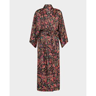 美国直邮Natori Granada长款花卉印花软缎睡袍 女士家居服