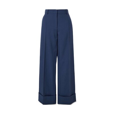 VALENTINO 女士休闲裤 BRB66590TD51 SS2025 蓝色 腰带环休闲裤