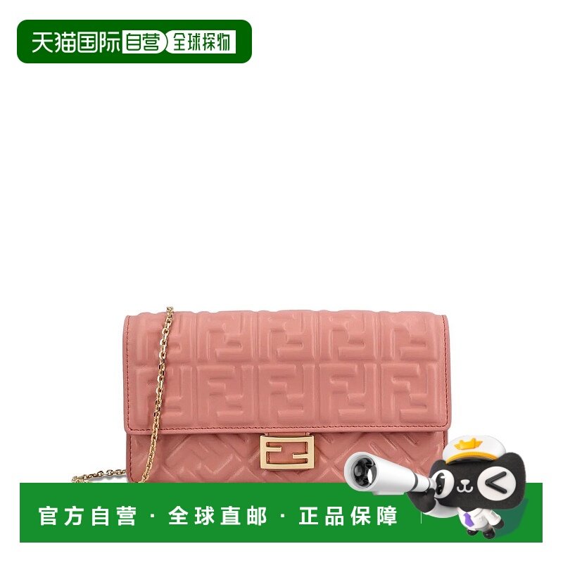 香港直邮Fendi 芬迪 女士 Baguette 粉色皮革钱包 8M0498AAJD