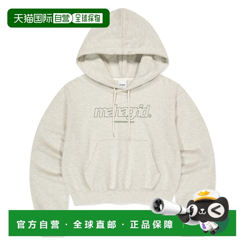 韩国直邮MAHAGRID 女士连帽衫MG2EFFM433AOM THIRD LOGO CROP HOOD