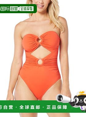 自营 Carmen Marc Valvo 抹胸连体泳衣 - 红色 美国奥莱直发