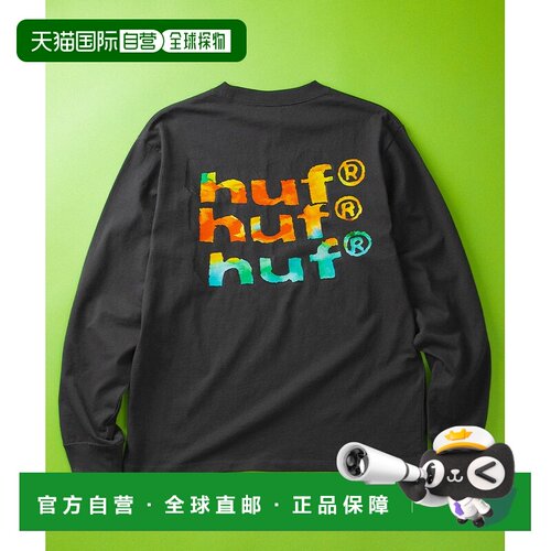 日本直邮HUF 男女同款 长袖纯棉T恤 手叠图案 26F【付后1h可退】