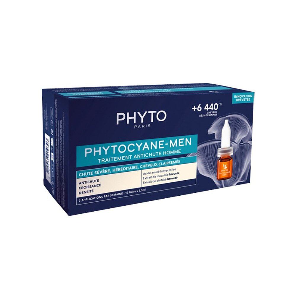 欧洲直邮PHYTO发朵头皮精华男士脱发12x3.5ml对抗男性脱发刺