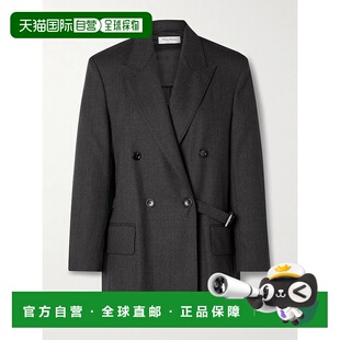香港直邮MaxMara 麦斯玛拉 女士 'Latino' Revers 灰色双排扣夹克