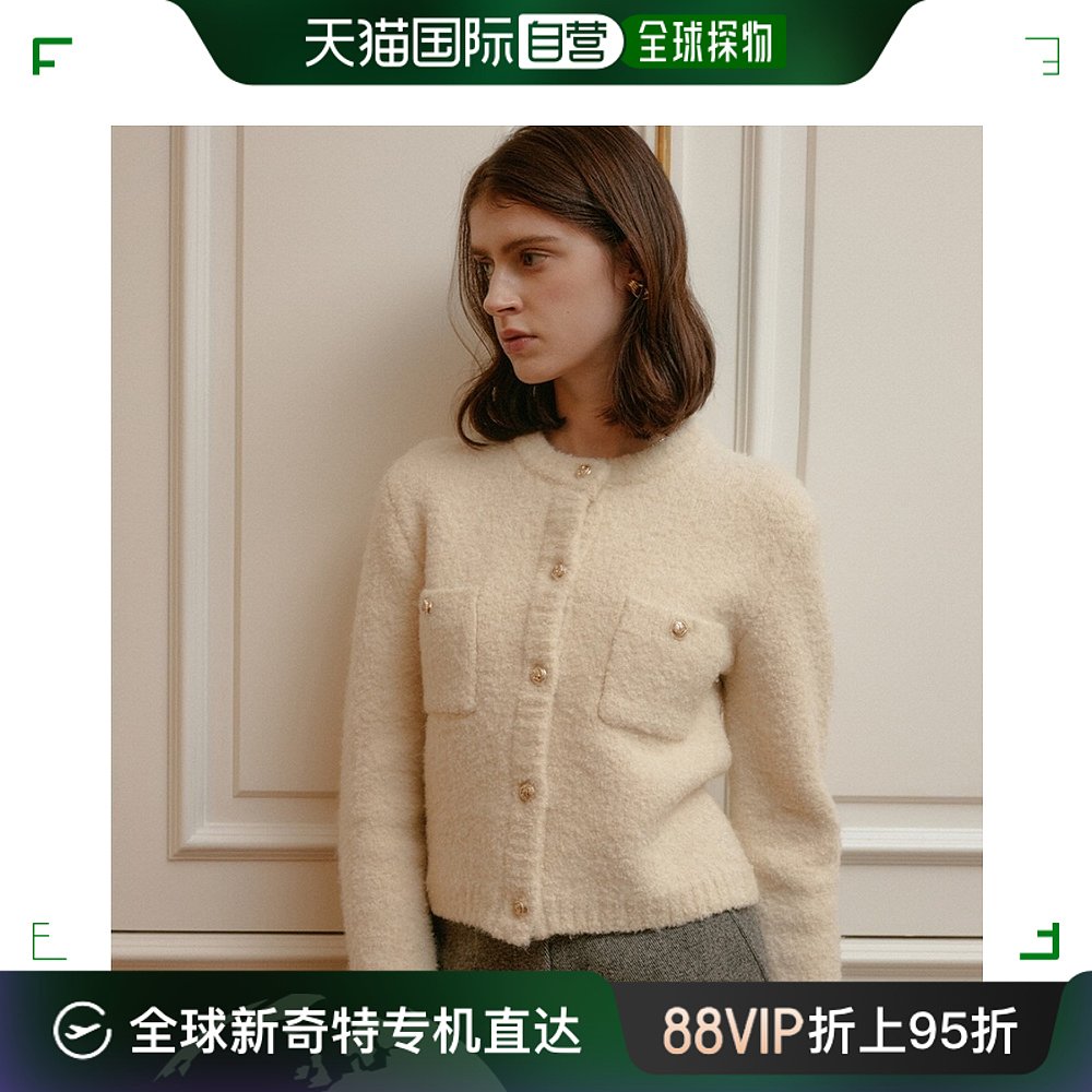 韩国直邮[LOOKAST]IVORY PAULA WOOL KNIT CARDIGAN象牙色羊毛针 女装/女士精品 毛针织衫 原图主图