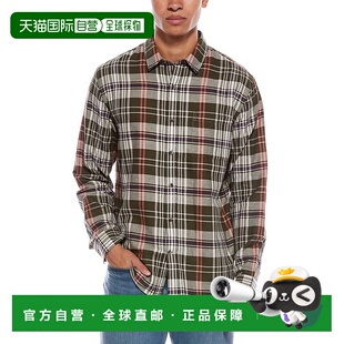 自营vince文斯圣巴巴拉格子衬衫 美国奥莱直发 绿色