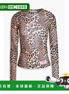 香港直邮潮奢 GANNI 甘尼 女士 豹纹针织上衣 T42083693943LEOPAR