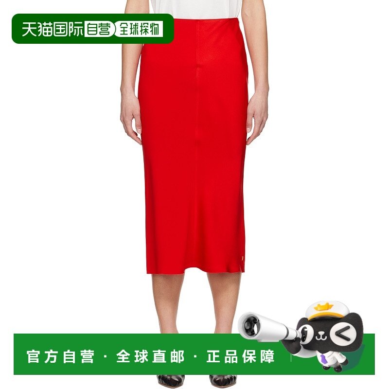 1h可退 香港直邮潮奢 Ami Paris 女士 红色 Straight 半身裙 FSK2