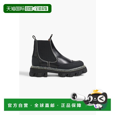 1h可退 香港直邮GANNI 甘尼 女士 皮质切尔西靴 S19004900女鞋