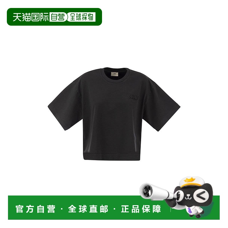 1h可退 香港直邮AUTRY 女士T恤 TSPW11OK SS2025 黑色 Boxy T-shi