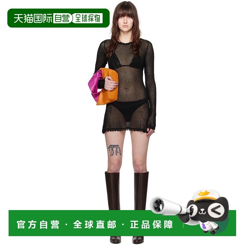 1h可退 香港直邮潮奢 Edward Cuming 女士 黑色 Naked 连衣裙 SS2