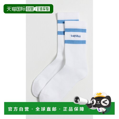 香港直邮SPORTY & RICH 女士 Serif 徽标袜子  舒适时尚