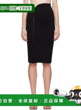 1h可退 香港直邮潮奢 Jade Cropper 女士 黑色钩眼扣半身裙 20230
