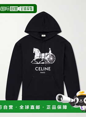 香港直邮潮奢 Celine 思琳 男士 徽标印花棉针织连帽衫 RY0U1510Z