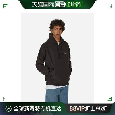 香港直邮潮奢 Stussy 斯图西 男士 Stock 徽标水洗黑色连帽衫