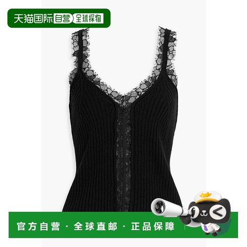 1h可退 香港直邮Simkhai 女士 Elsie 蕾丝边罗纹羊毛羊绒混纺吊带