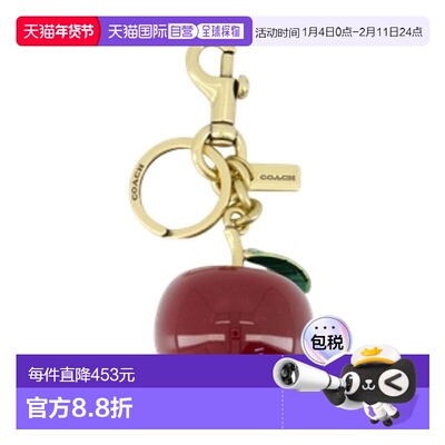 香港直邮COACH 女士项链 CY399B4L38 SS2026 红色 小苹果挂饰挂件