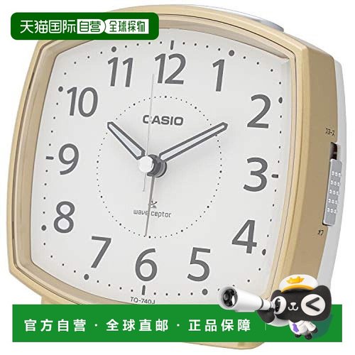 【日本直邮】CASIO闹钟无线电波TQ-740J-9JF香槟金11.8×12.6×7.