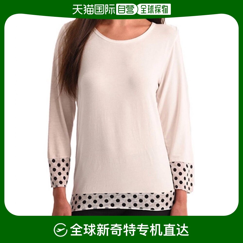 angel沙色长袖波卡圆点上衣 - 沙色 【美国奥莱】直发