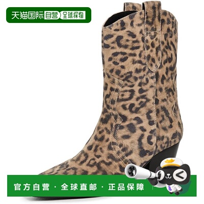 自营Free People Women's Cat Nap Cowboy Boot, Leopard Suede -