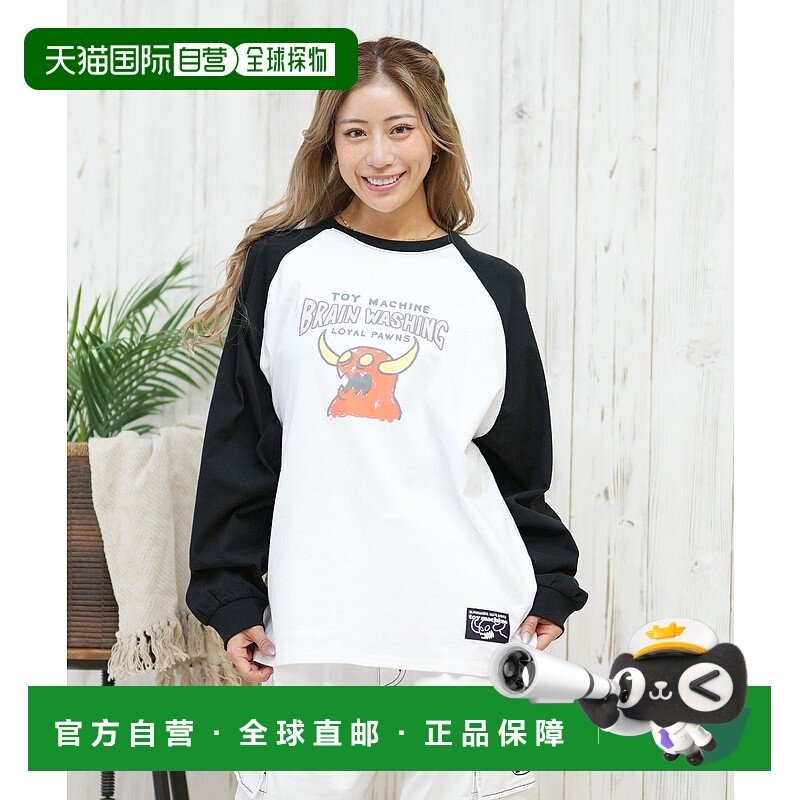 1h可退 日本直邮TOY MACHINE 女士 大码拉链袖长袖T恤 MTMPFLT10