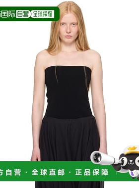 1h可退 香港直邮潮奢 TOTÊME 女士 黑色 Compact Knit 抹胸上装 2