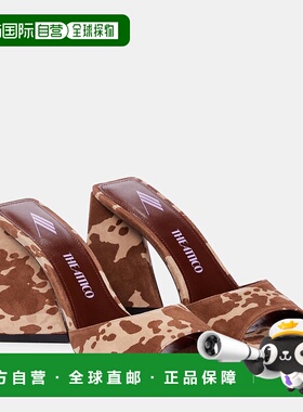 香港直邮The Attico 女士 Devon cow-print 绒面革凉鞋 001288