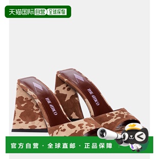 香港直邮The Attico 女士 Devon cow-print 绒面革凉鞋 001288