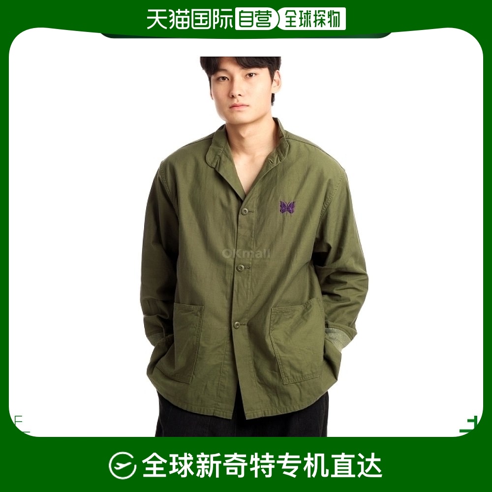 韩国直邮needles sc 陆军衬衫后缎 - 橄榄色 (pu239) 长袖衬衫