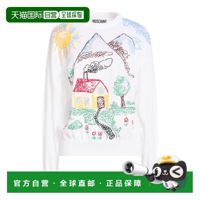 香港直邮Moschino 莫斯奇诺 女士 毛衣 white白色 舒适时尚,女装/女士精品,毛针织衫,淘宝优惠券,粉丝福利购,淘宝优惠卷