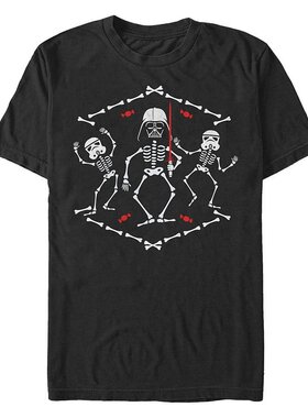 Fifth Sun|星球大战男款达斯维达万圣节骷髅短袖 T 恤