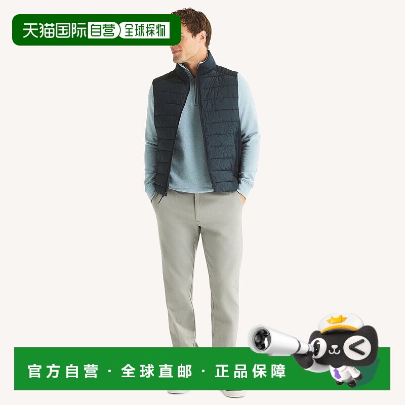 自营Nautica Mens Mixed Media Vest - bit of blue 美国奥莱直发