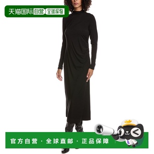 自营Vince Turtleneck Ruched Dress - black 美国奥莱直发连衣裙