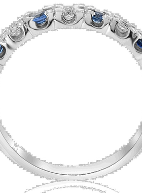 自营 pompeii3pompeii 3pompeii 1/3 克拉蓝色蓝宝石和钻石结婚戒