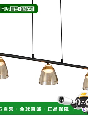 自营vonnRoma VAC3293BL 36 英寸 3 灯高度可调吊灯集成 LED 黑色