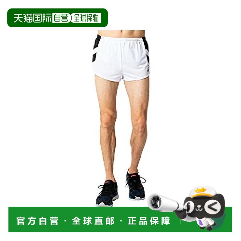 【日本直邮】ASICS男士田径服 跑步短裤 亮白色/黑XL 2091A125