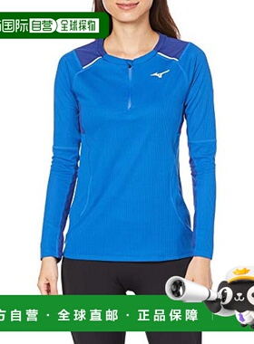 【日本直邮】Mizuno美津浓女式长袖田径运动服S蓝色 J2MA0715爆款