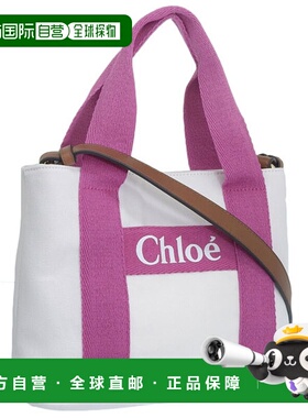 日本直邮Chloe 包袋 女士单肩包 棉质 白色x粉色 C20046-117 CHLO