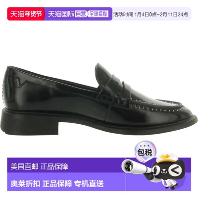 自营Franco Sarto Eden Loafers Black Moc Toe Studded Slip On