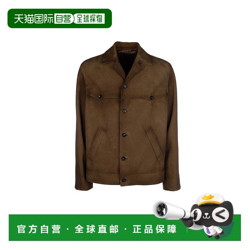 香港直邮PRADA 男士夹克 UPW5671V97F0005 AW2025 棕色 Suede jac