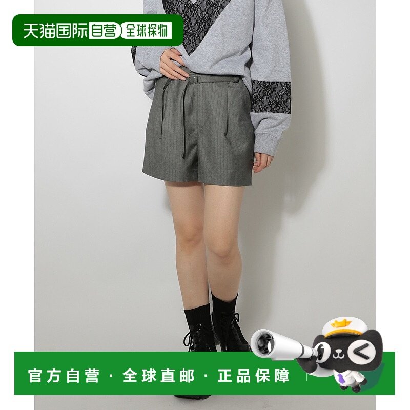 1h可退 日本直邮PAGEBOY 女装 宽松双腰带条纹短裤 599572,女装/女士精品,休闲裤,淘宝优惠券,粉丝福利购,淘宝优惠卷