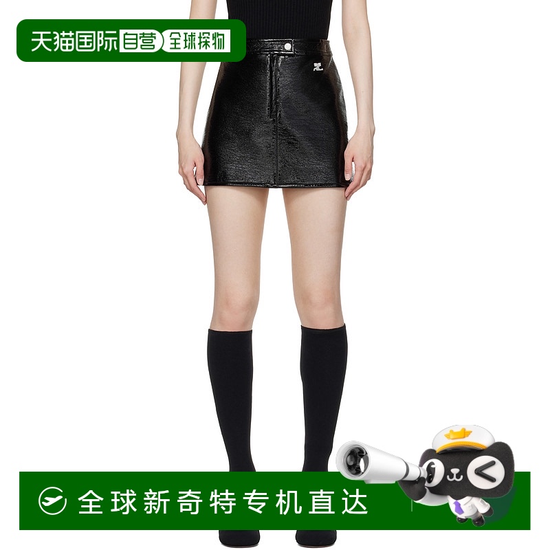 香港直邮潮奢 Courreges 女士 黑色 Reedition 系列短裙 PERCJU00